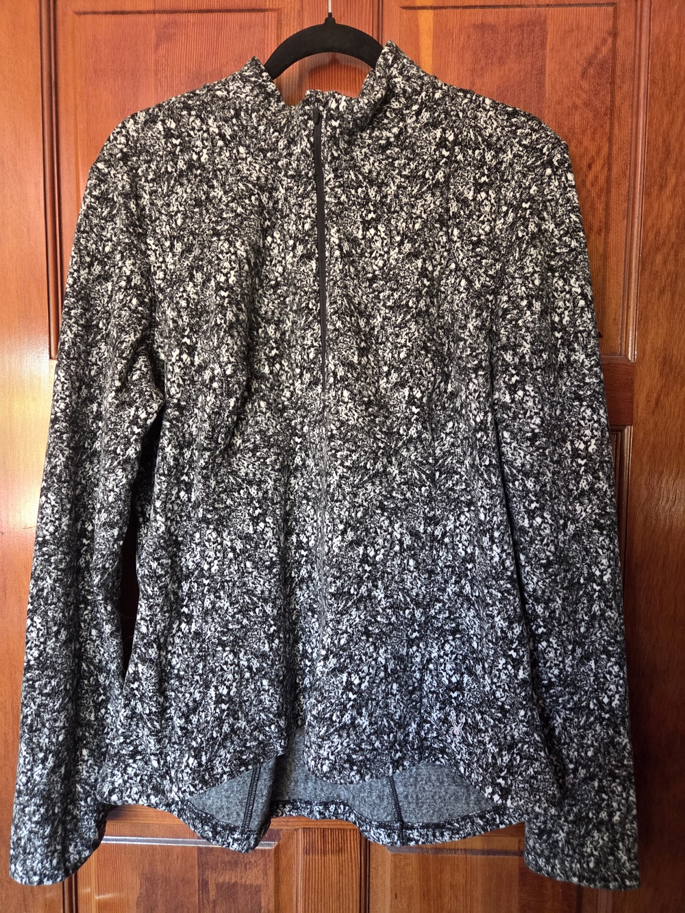 Spyder Black and White Marled Quarter-Zip Pullover